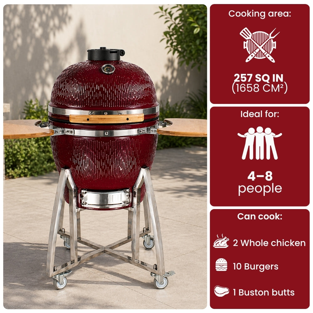 Burgundy Ember Classic Line – 21" Kamado
