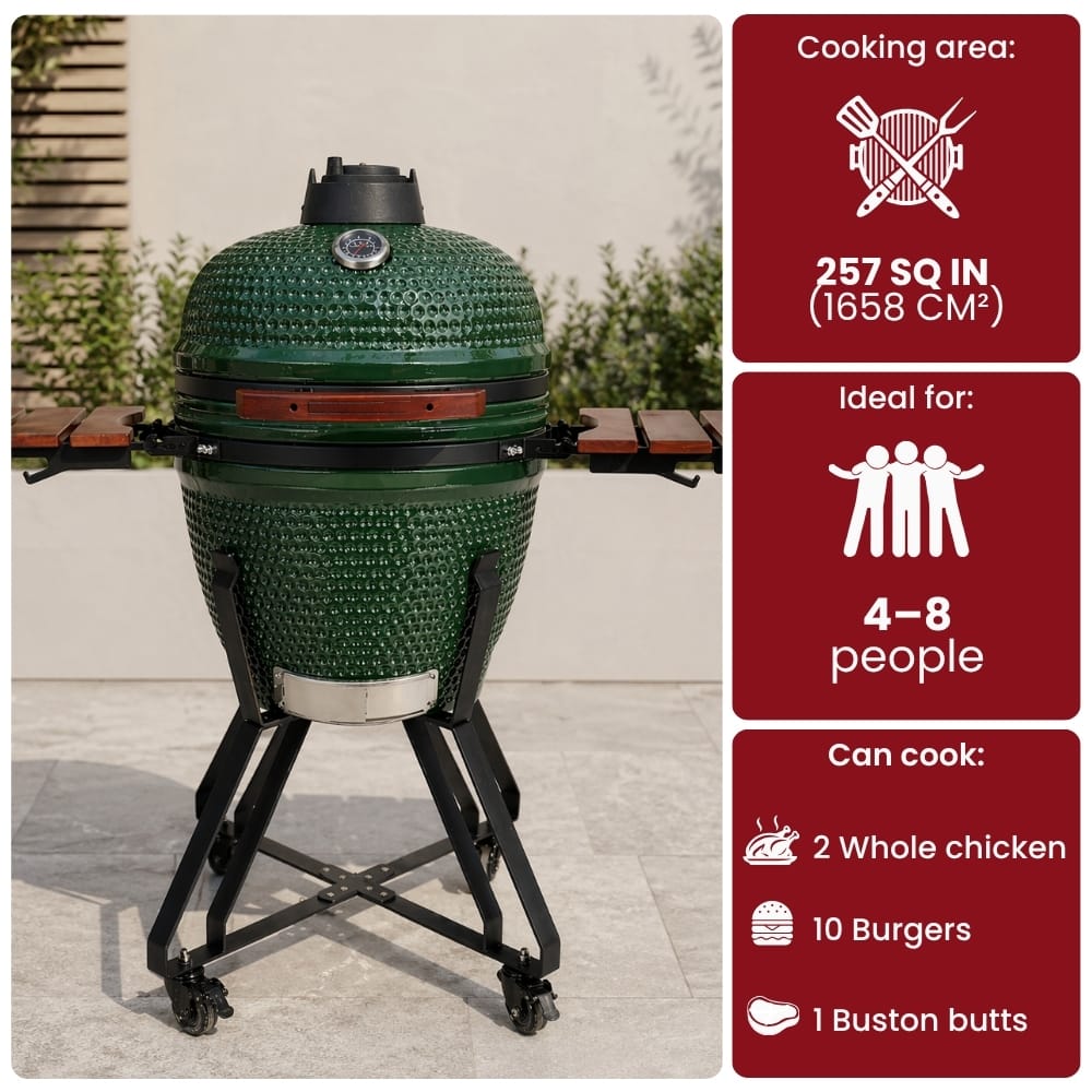 Black Ember Green Ember Classic – 21" Kamado
