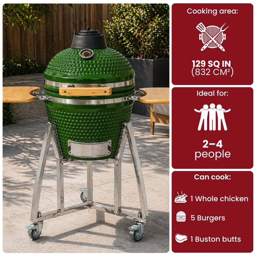 Black Ember Green Ember Compact – 16" Kamado