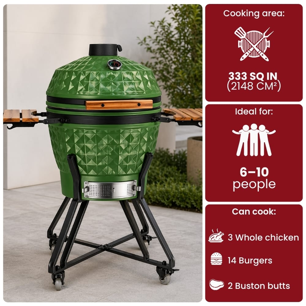 Black Ember Green Ember Pro Diamond – 24" Kamado