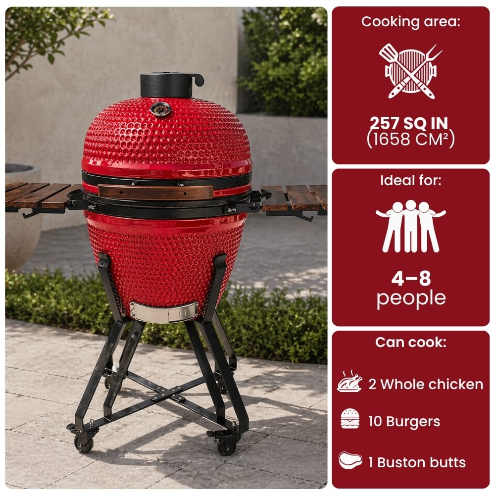 Black Ember Red Ember Classic – 21" Kamado