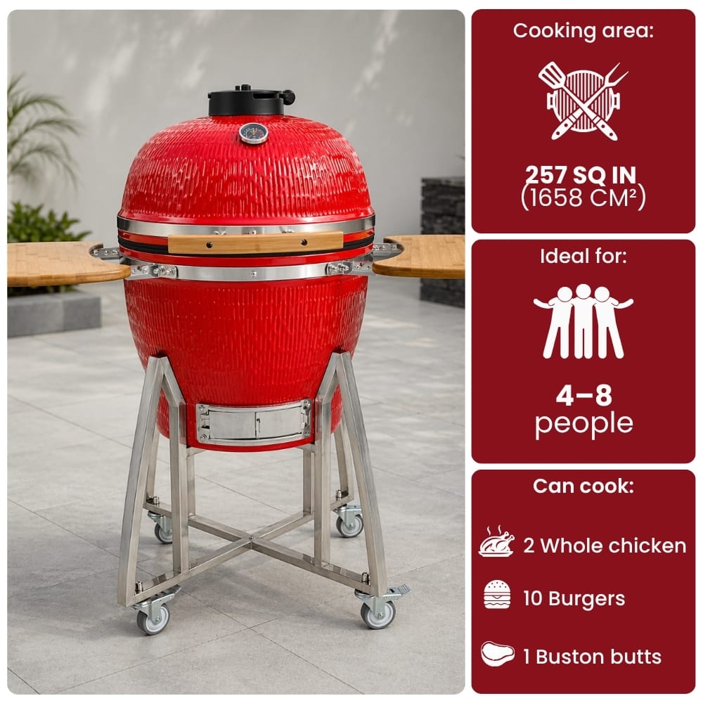 Black Ember Red Ember Classic Line – 21" Kamado