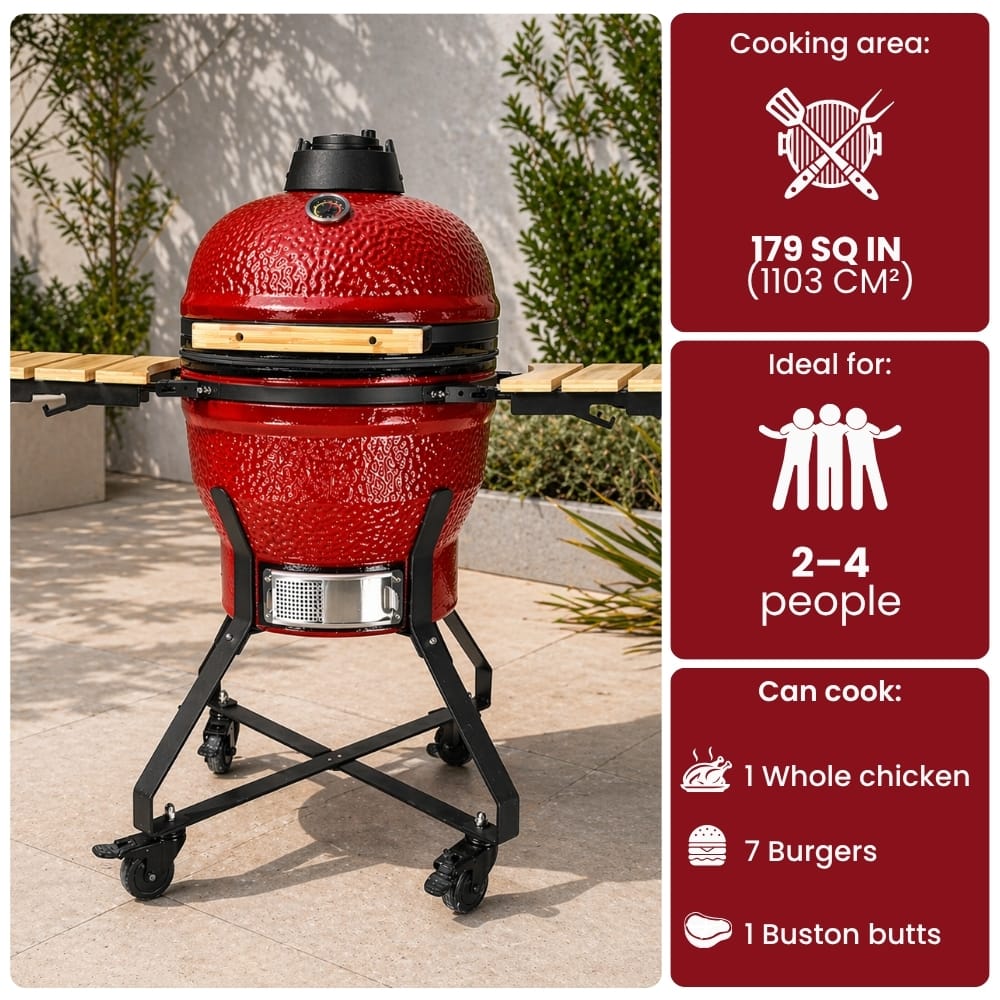 Black Ember Red Ember Junior – 18" Kamado