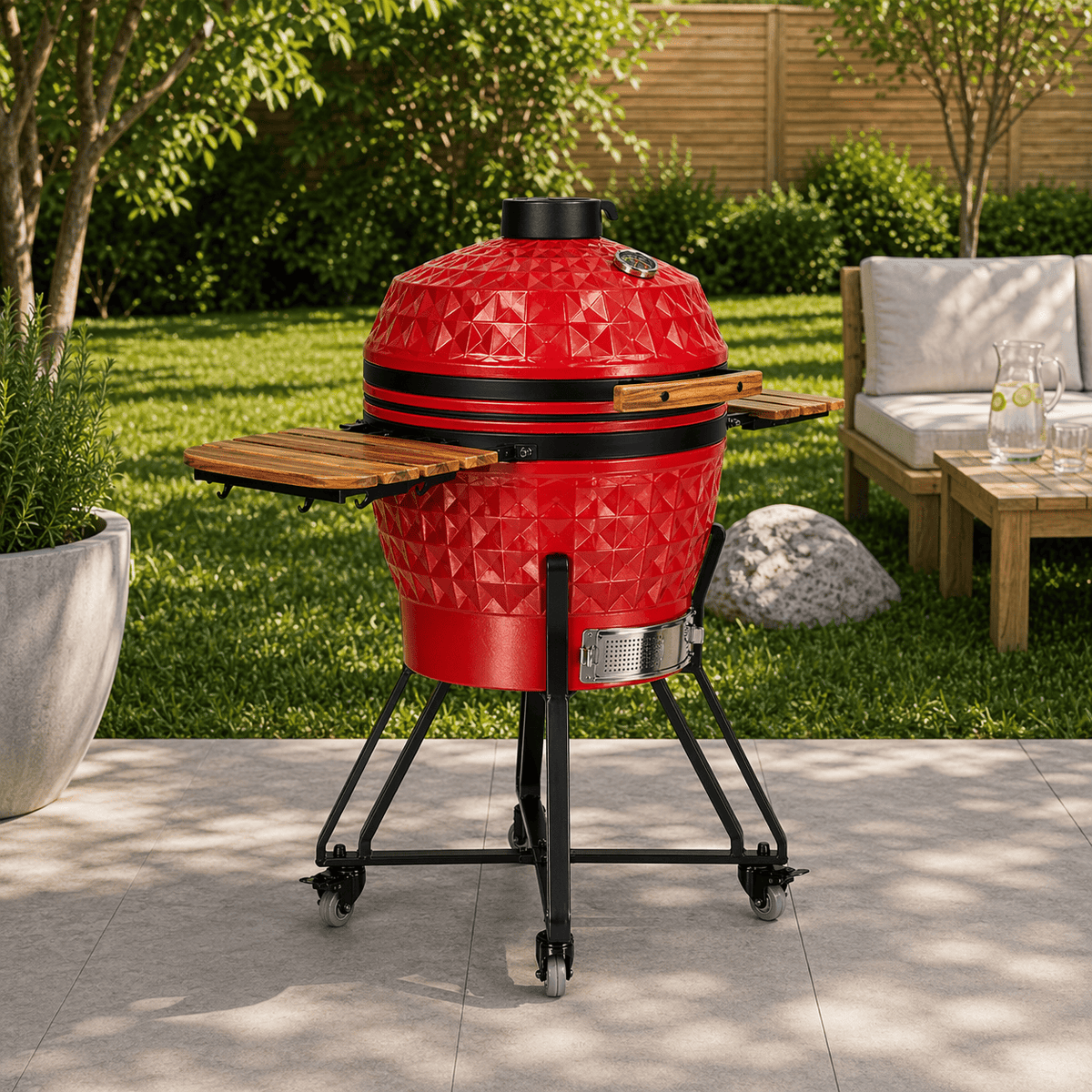 Black Ember Red Ember Pro Diamond – 24" Kamado