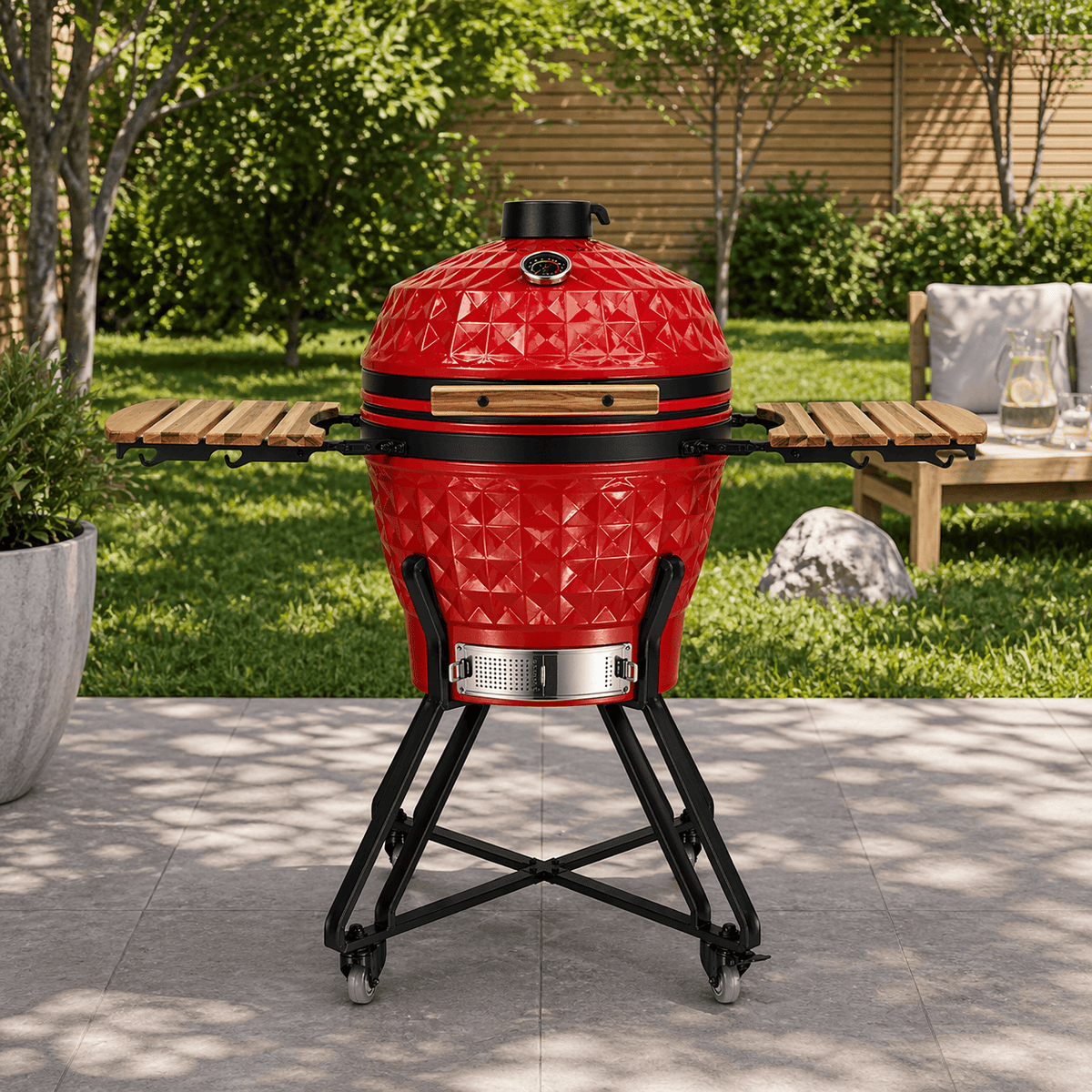 Black Ember Red Ember Pro Diamond – 24" Kamado