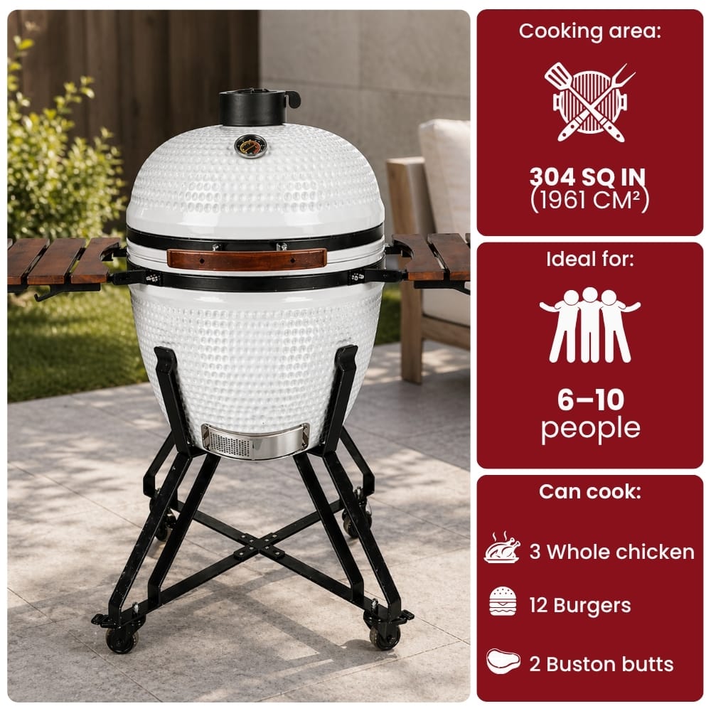 Black Ember White Ember Pro – 23.5" Kamado