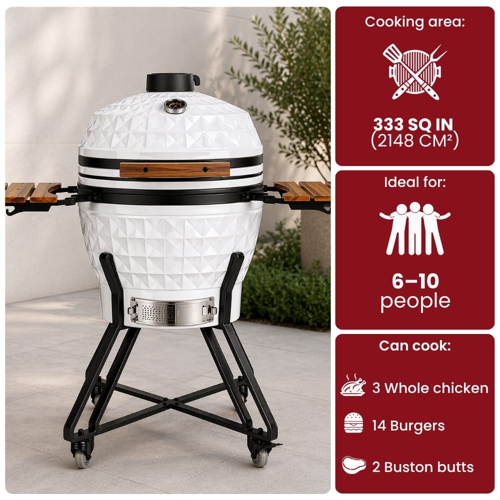 Black Ember White Ember Pro Diamond – 24" Kamado