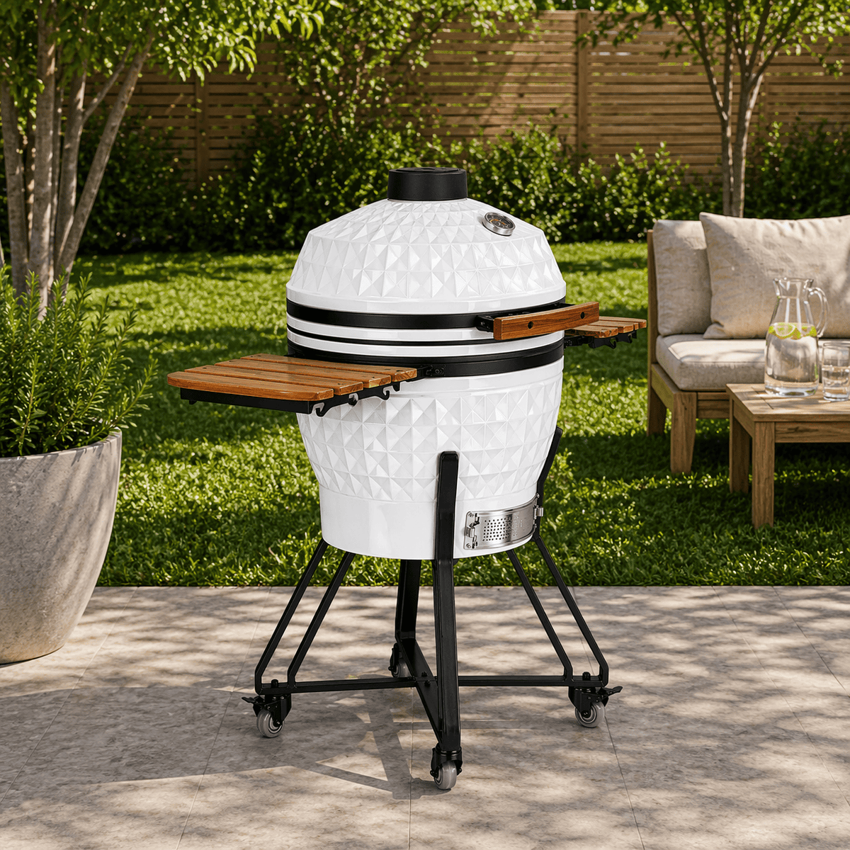 Black Ember White Ember Pro Diamond – 24" Kamado