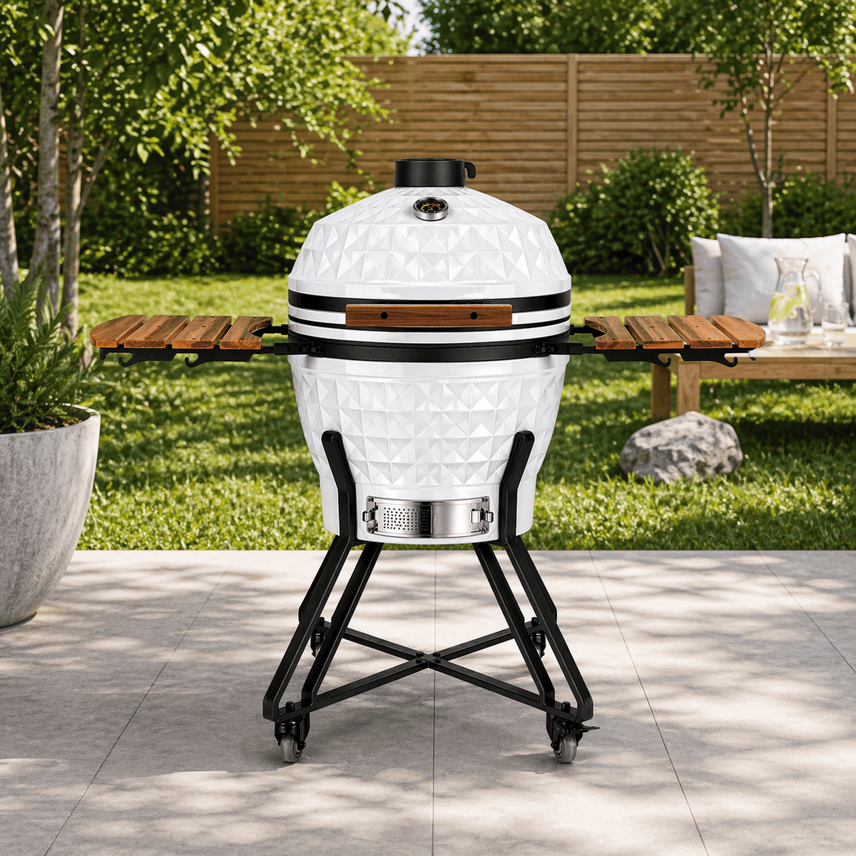 Black Ember White Ember Pro Diamond – 24" Kamado